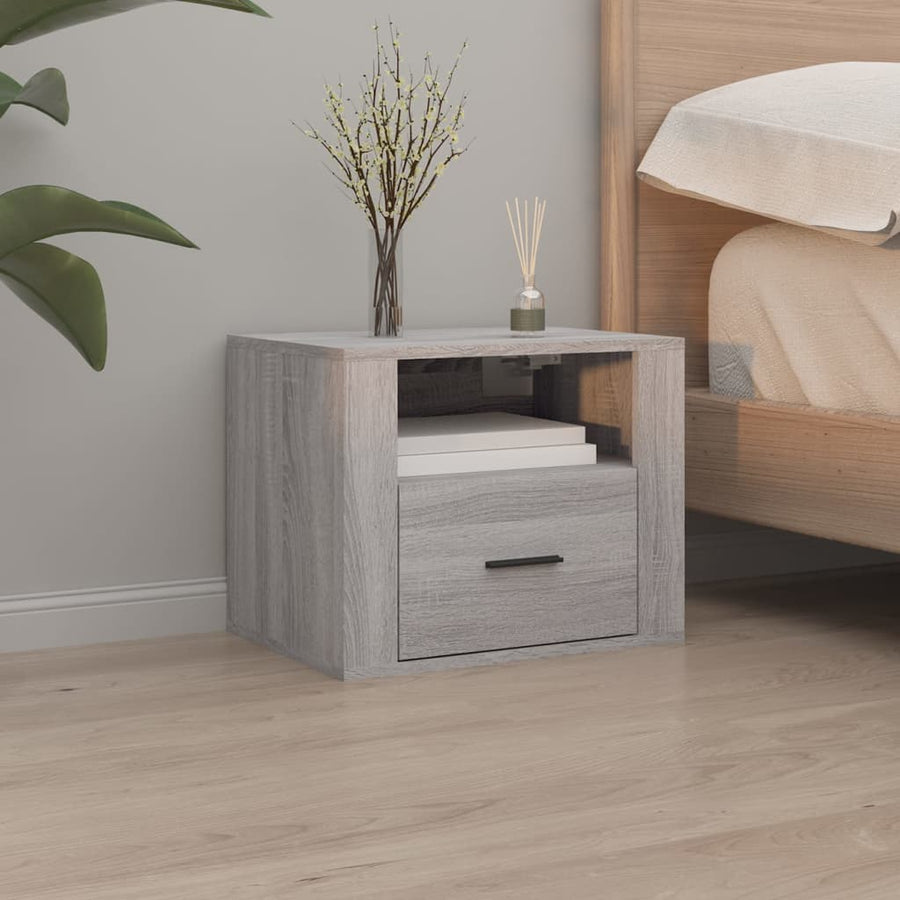 Nachtkastjes 2 St Wandgemonteerd 50X36X40 Cm Grijs Sonoma Eiken