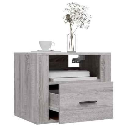 Nachtkastjes 2 St Wandgemonteerd 50X36X40 Cm Grijs Sonoma Eiken