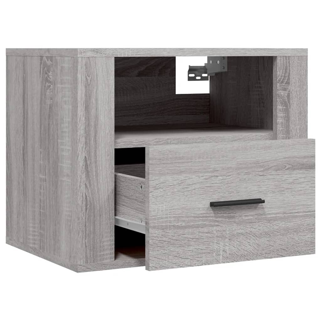Nachtkastjes 2 St Wandgemonteerd 50X36X40 Cm Grijs Sonoma Eiken