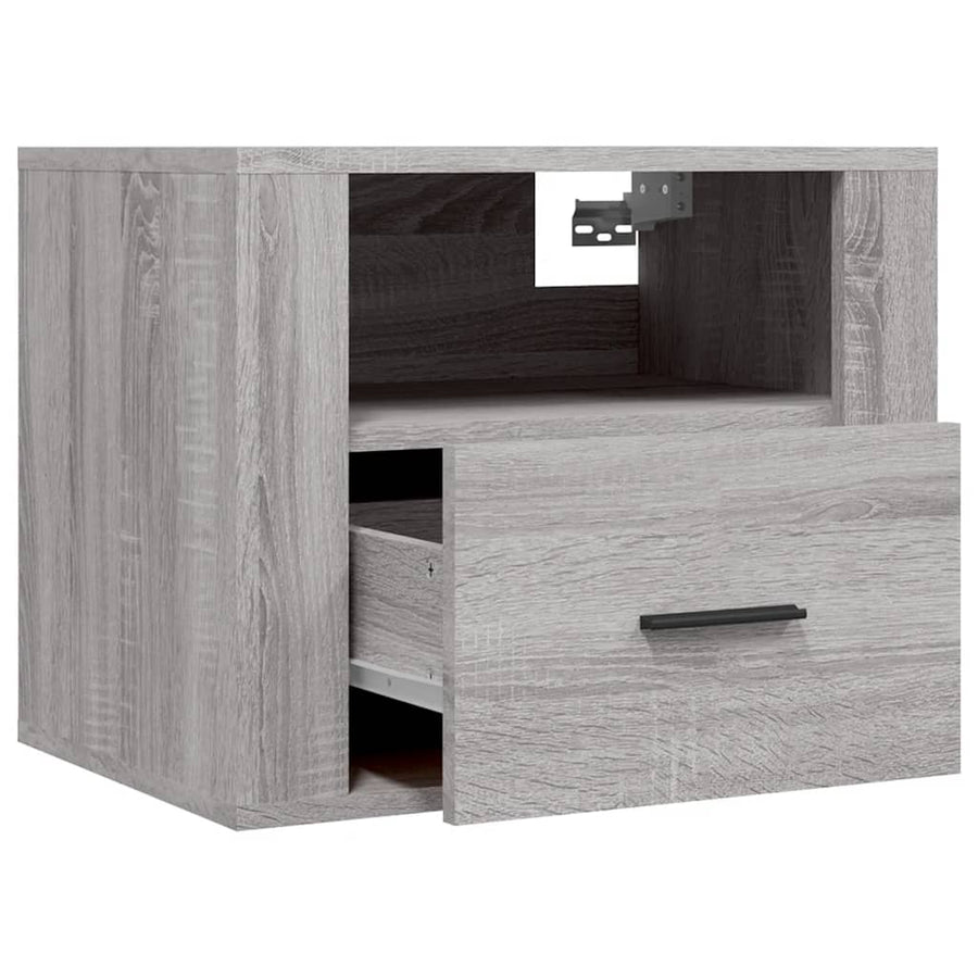 Nachtkastjes 2 St Wandgemonteerd 50X36X40 Cm Grijs Sonoma Eiken
