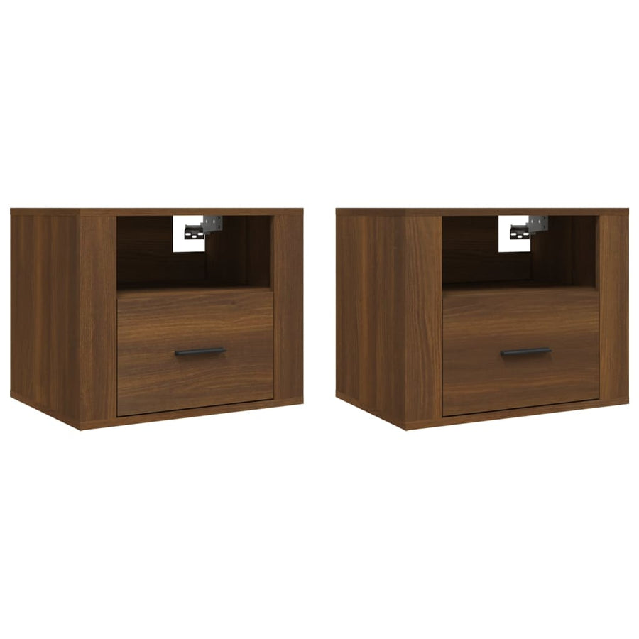 Nachtkastjes 2 St Wandgemonteerd 50X36X40 Cm Bruin Eikenkleur