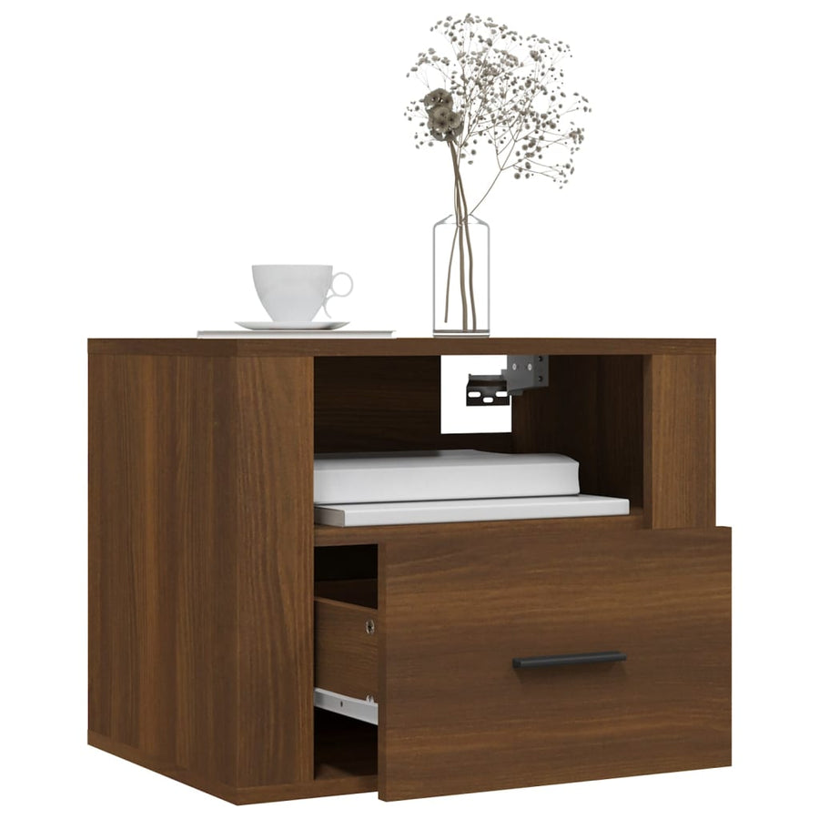 Nachtkastjes 2 St Wandgemonteerd 50X36X40 Cm Bruin Eikenkleur