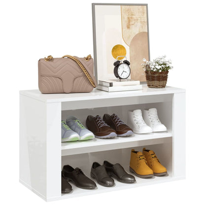 Schoenenrek 75x35x45 cm bewerkt hout hoogglans wit