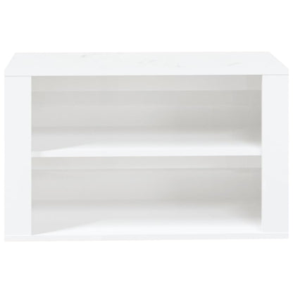 Schoenenrek 75x35x45 cm bewerkt hout hoogglans wit