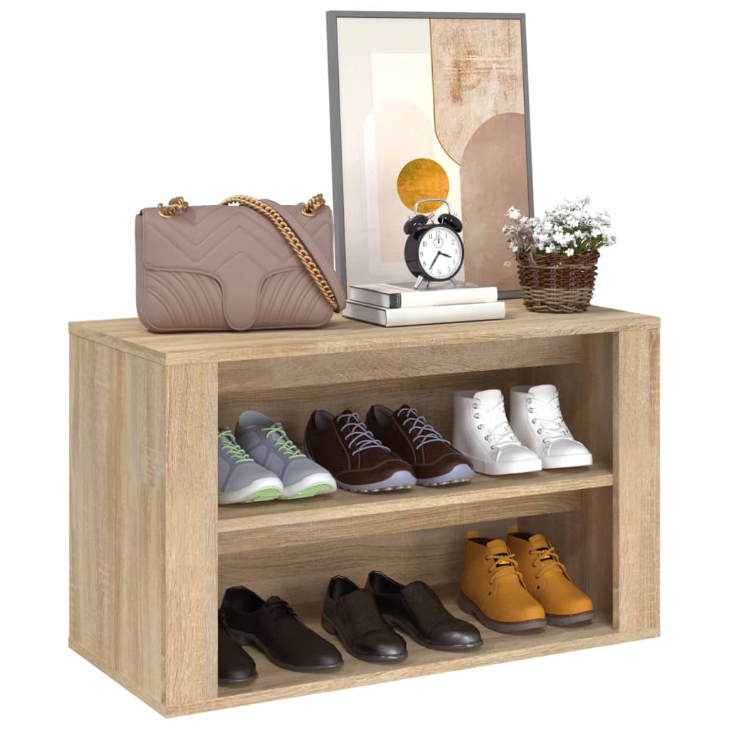 Schoenenrek 75X35X45 Cm Bewerkt Hout Kleurig Sonoma eiken
