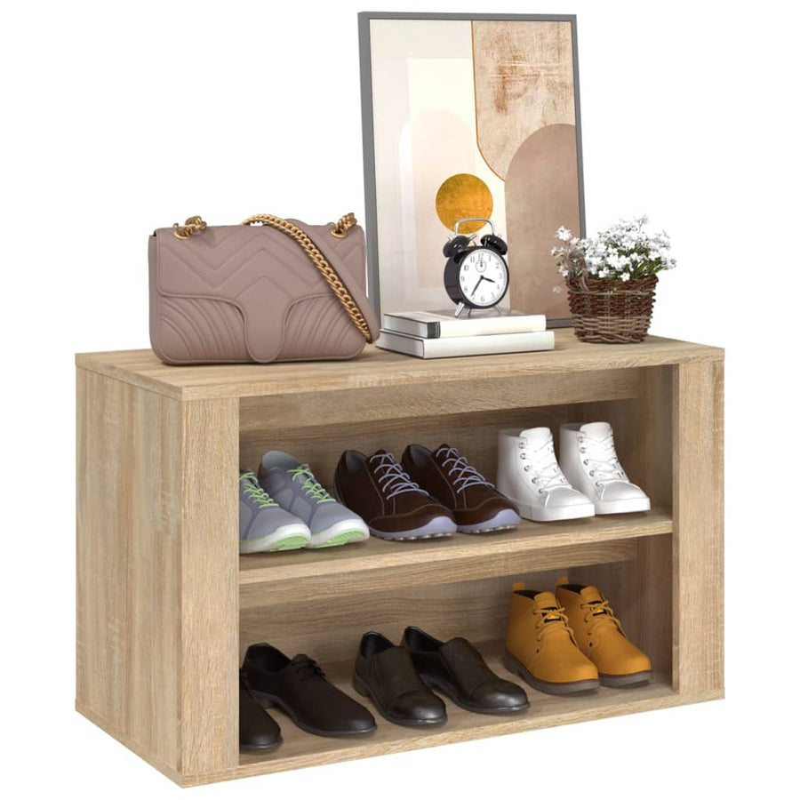 Schoenenrek 75X35X45 Cm Bewerkt Hout Kleurig Sonoma eiken
