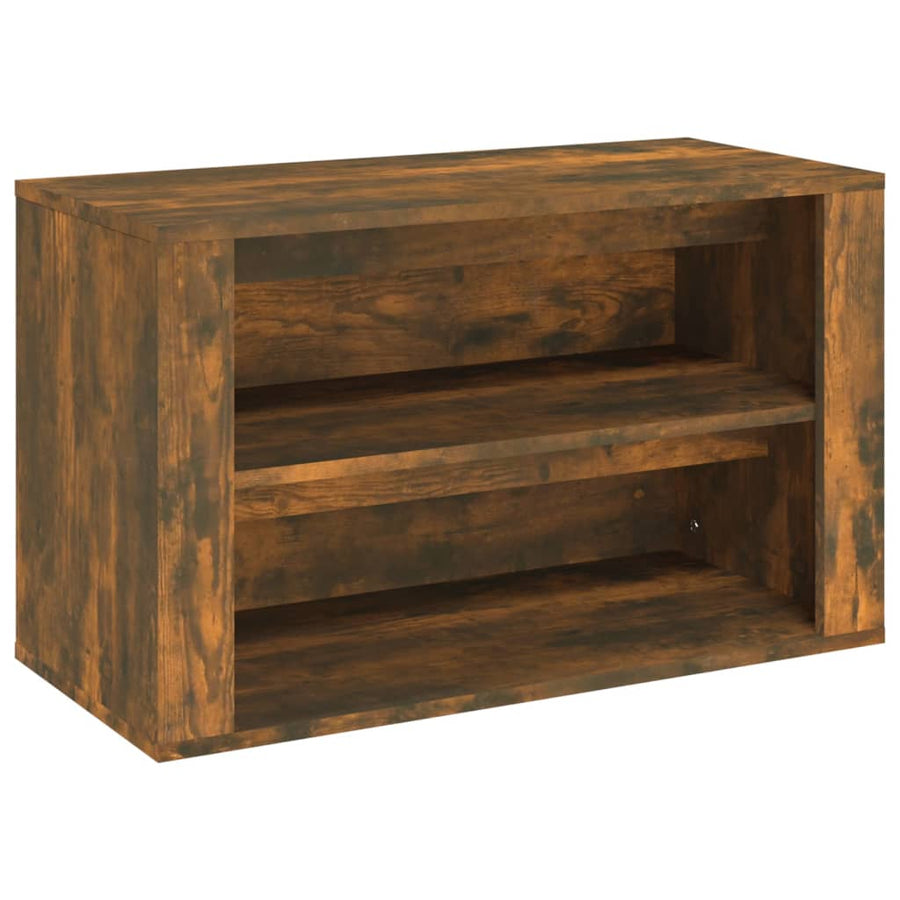 Schoenenrek 75X35X45 Cm Bewerkt Hout Kleurig Gerookt eiken