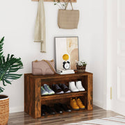 Shoe rack 75x35x45 cm treated smoked oak wood