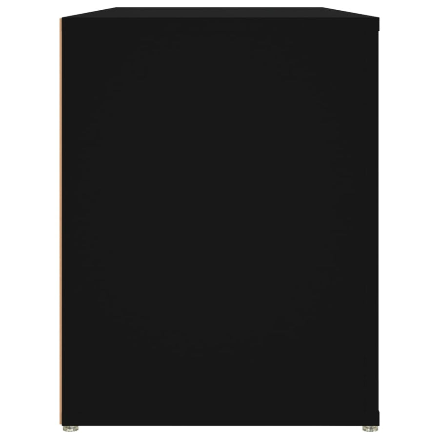 Schoenenrek 100X35X45 Cm Bewerkt Hout Zwart