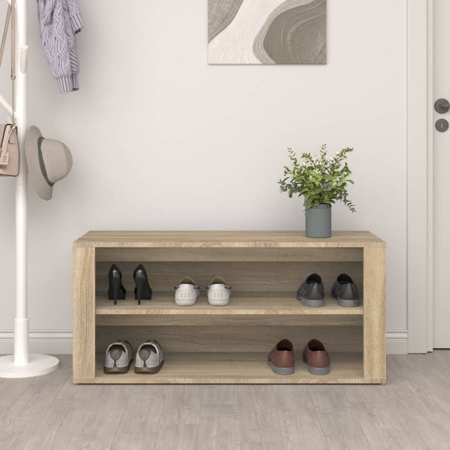 Schoenenrek 100X35X45 Cm Bewerkt Hout Sonoma Eikenkleurig