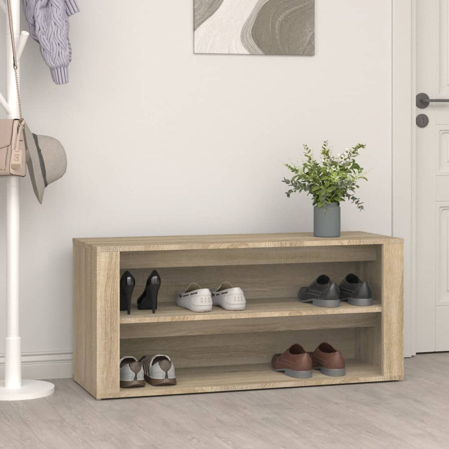 Schoenenrek 100X35X45 Cm Bewerkt Hout Sonoma Eikenkleurig