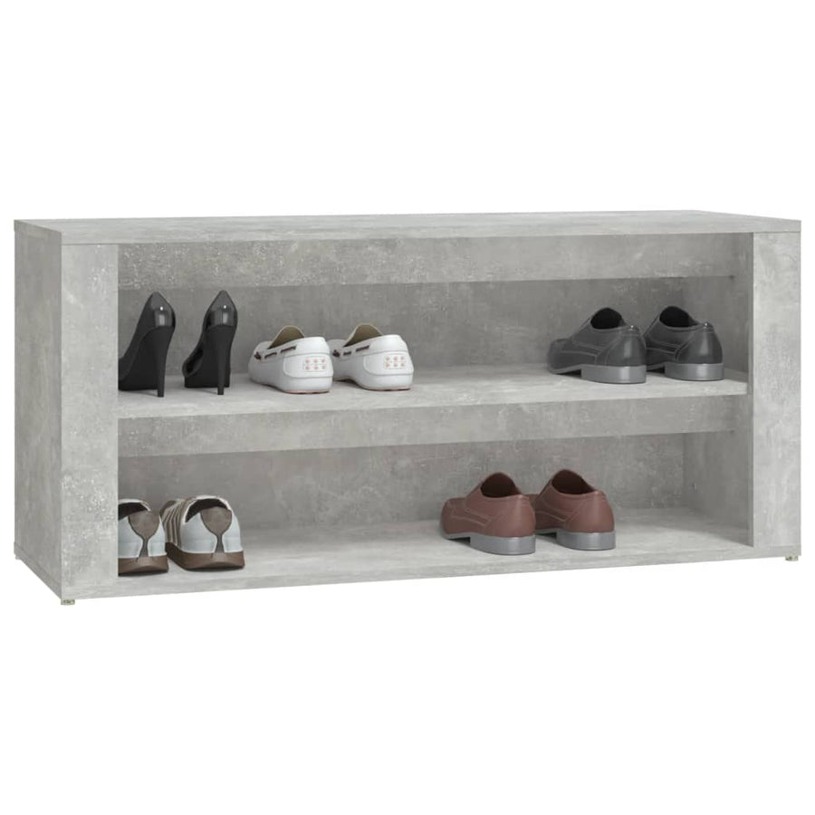Schoenenrek 100X35X45 Cm Bewerkt Hout Betongrijs