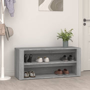Shoe rack 100x35x45 cm treated wood concrete grey