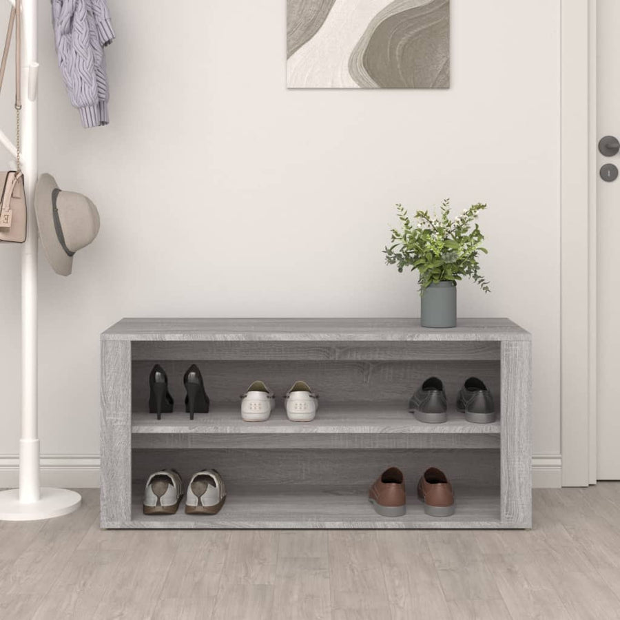 Schoenenrek 00X35X45 Cm Bewerkt Hout Eikenkleur Grijs sonoma
