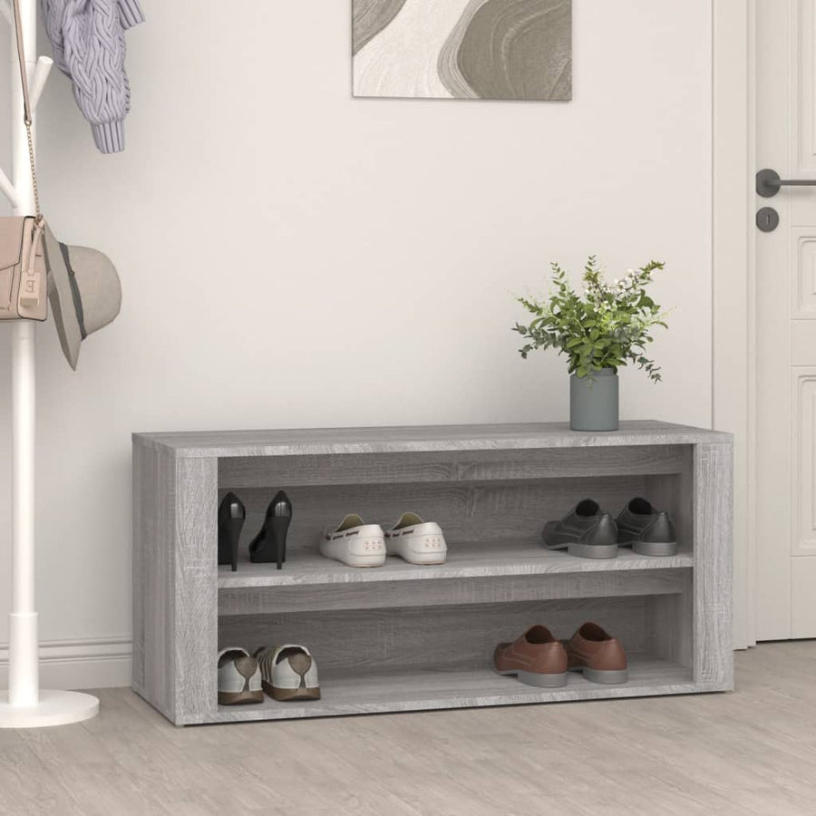 Schoenenrek 00X35X45 Cm Bewerkt Hout Eikenkleur Grijs sonoma