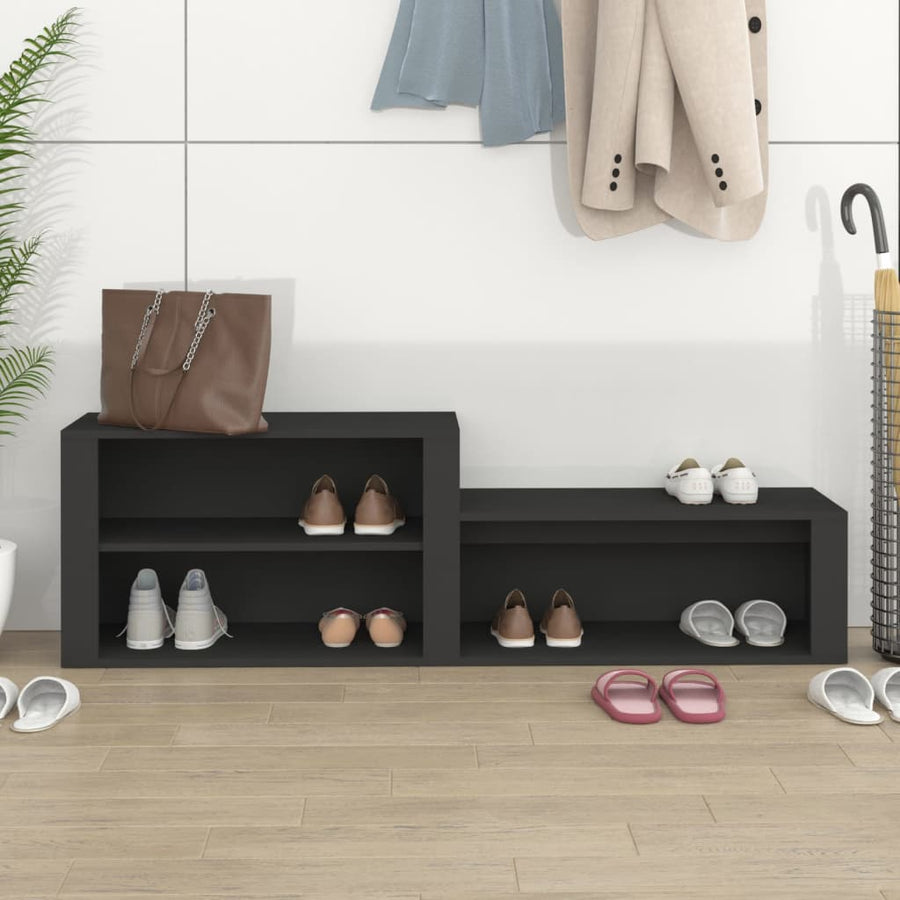 Schoenenkast 150X35X45 Cm Bewerkt Hout Zwart