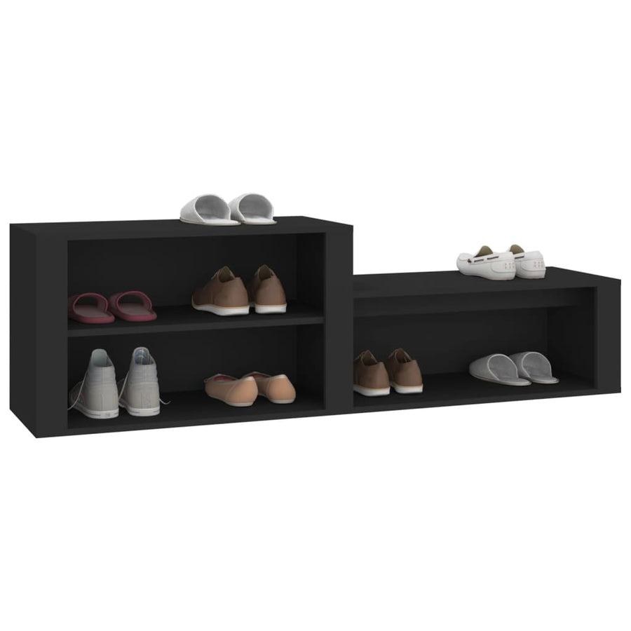 Schoenenkast 150X35X45 Cm Bewerkt Hout Zwart