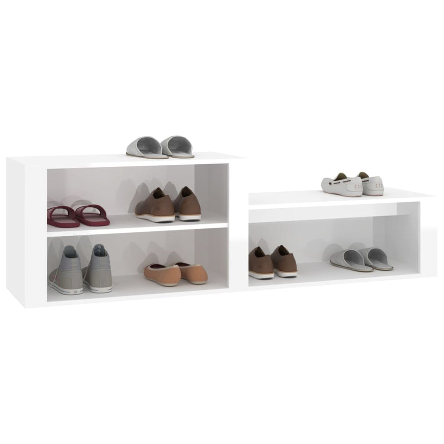Schoenenkast 50X35X45 Cm Bewerkt Hout Hoogglans wit
