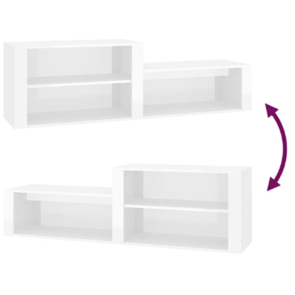 Schoenenkast 50X35X45 Cm Bewerkt Hout Hoogglans wit