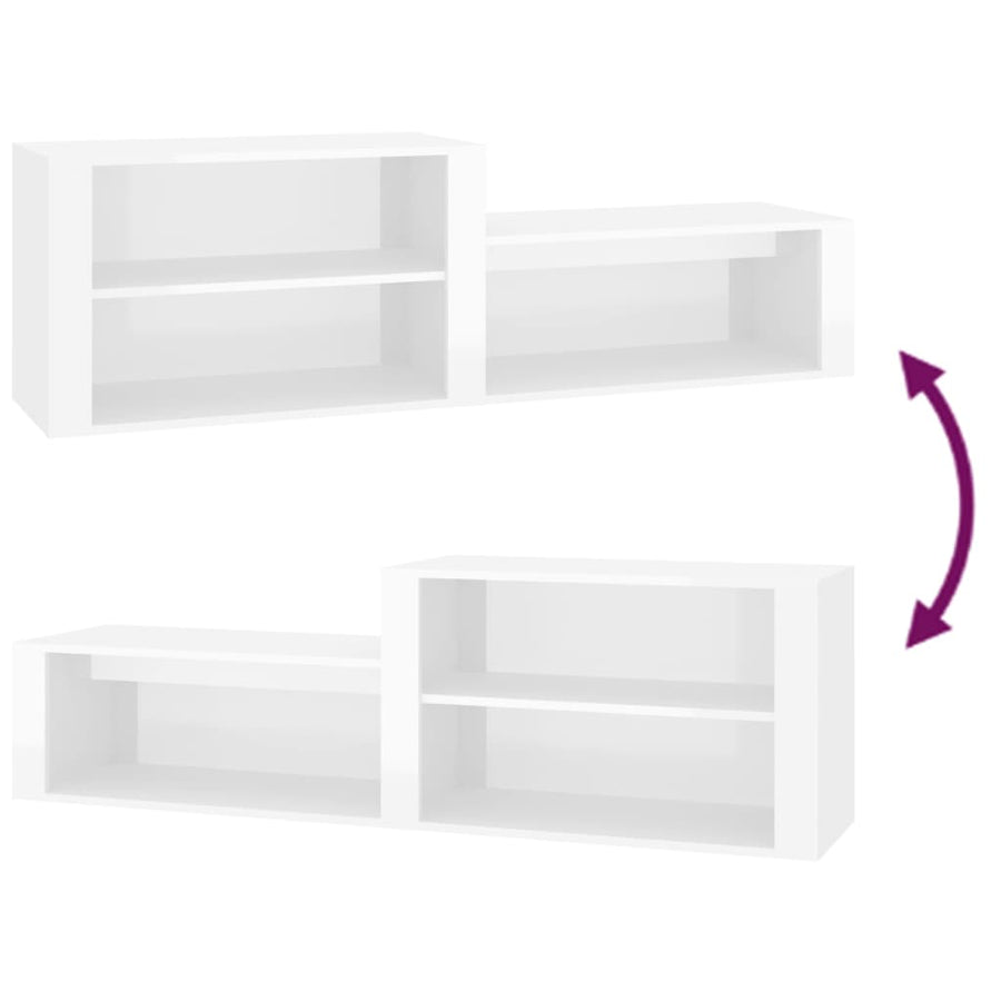 Schoenenkast 50X35X45 Cm Bewerkt Hout Hoogglans wit