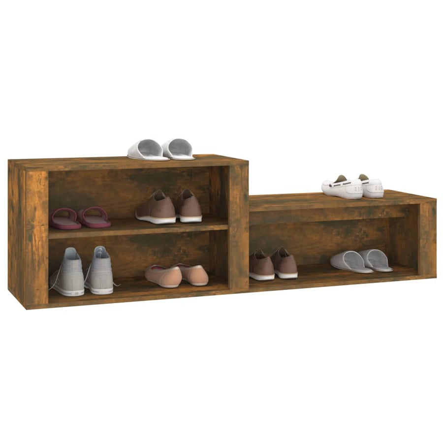 Schoenenkast 150X35X45 Cm Bewerkt Hout Gerookt Eikenkleurig