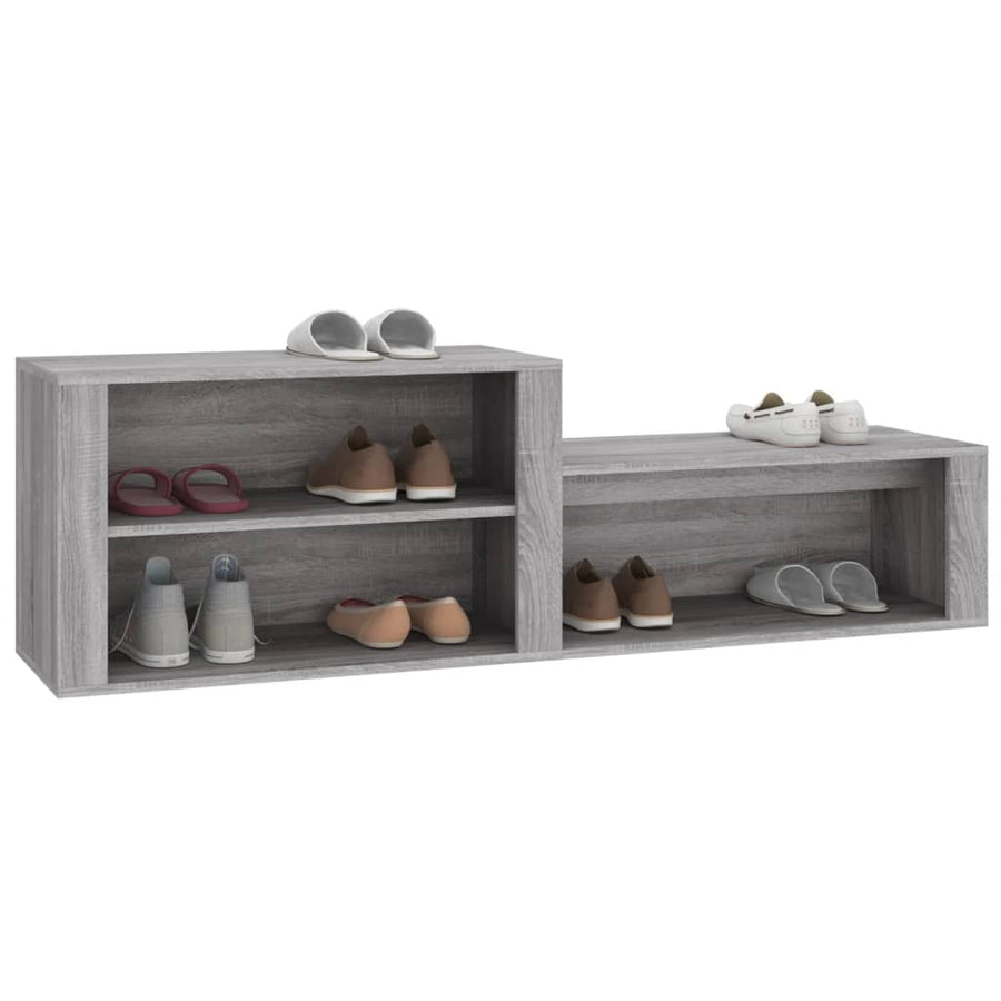 Schoenenkast 150X35X45 Cm Bewerkt Hout Grijs Sonoma