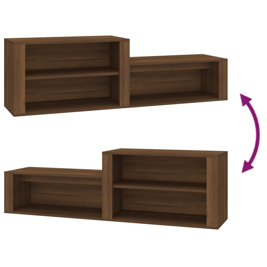Schoenenkast 50X35X45 Cm Bewerkt Hout Bruin Eikenkleur Bruineiken