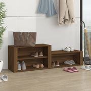 Schoenenkast 150x35x45 cm bewerkt hout bruin