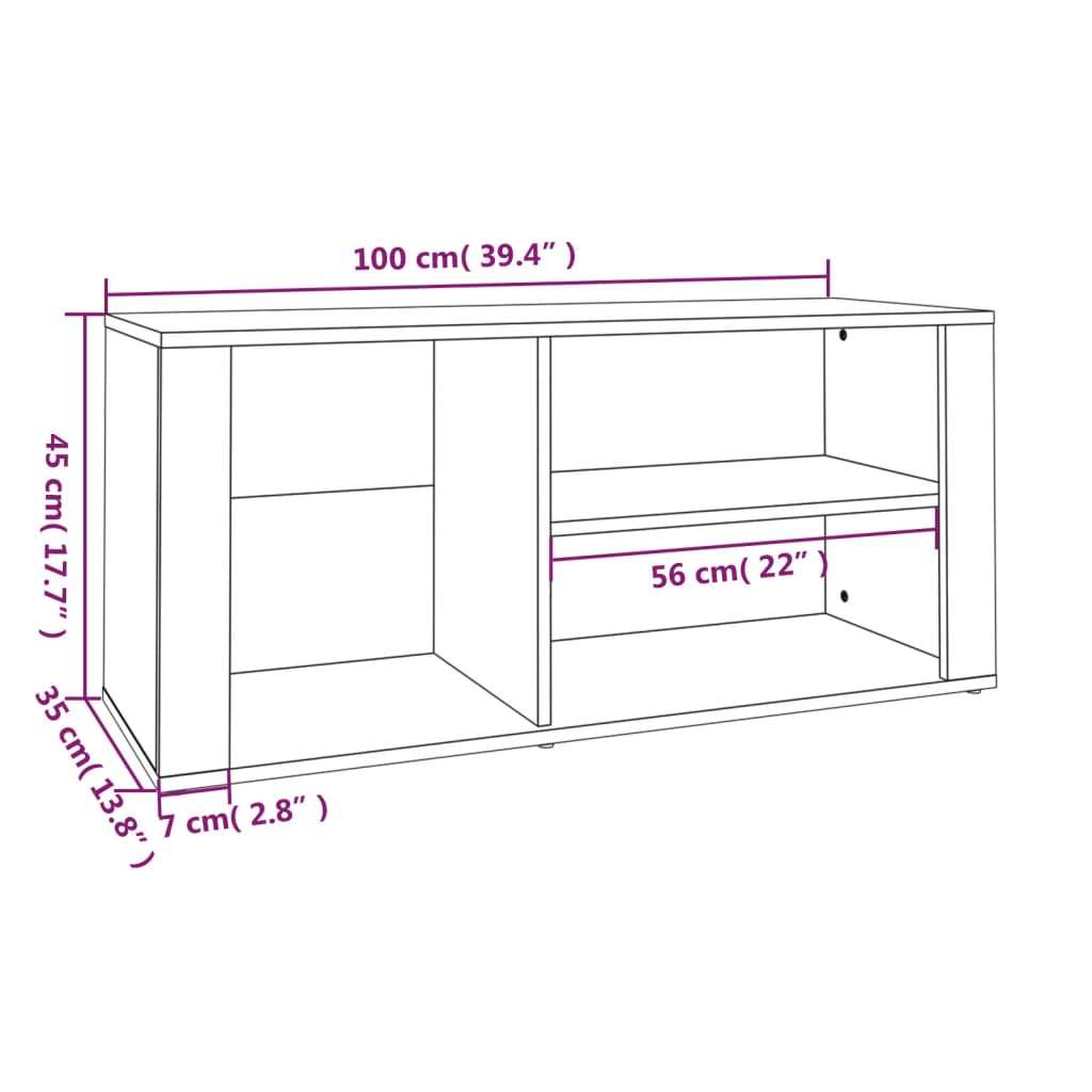 Schoenenkast 00X35X45 Cm Bewerkt Hout Kleurig Sonoma eiken