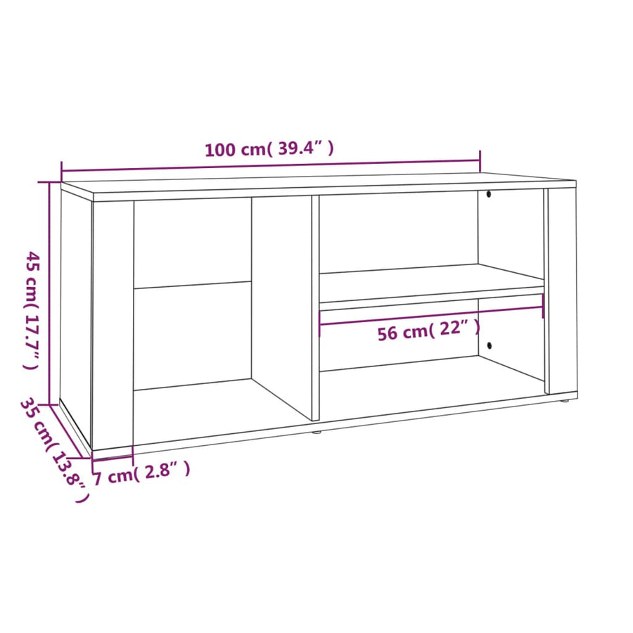 Schoenenkast 00X35X45 Cm Bewerkt Hout Kleurig Sonoma eiken