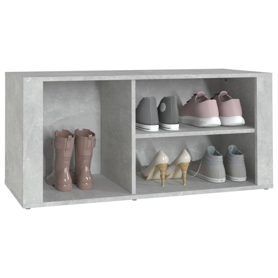 Schoenenkast 100X35X45 Cm Bewerkt Hout Betongrijs