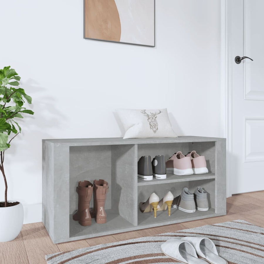 Schoenenkast 100X35X45 Cm Bewerkt Hout Betongrijs