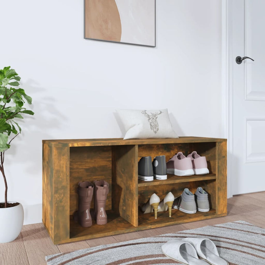 Schoenenkast 00X35X45 Cm Bewerkt Hout Kleurig Gerookt eiken