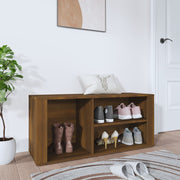 Schoenenkast 100x35x45 cm bewerkt hout bruin