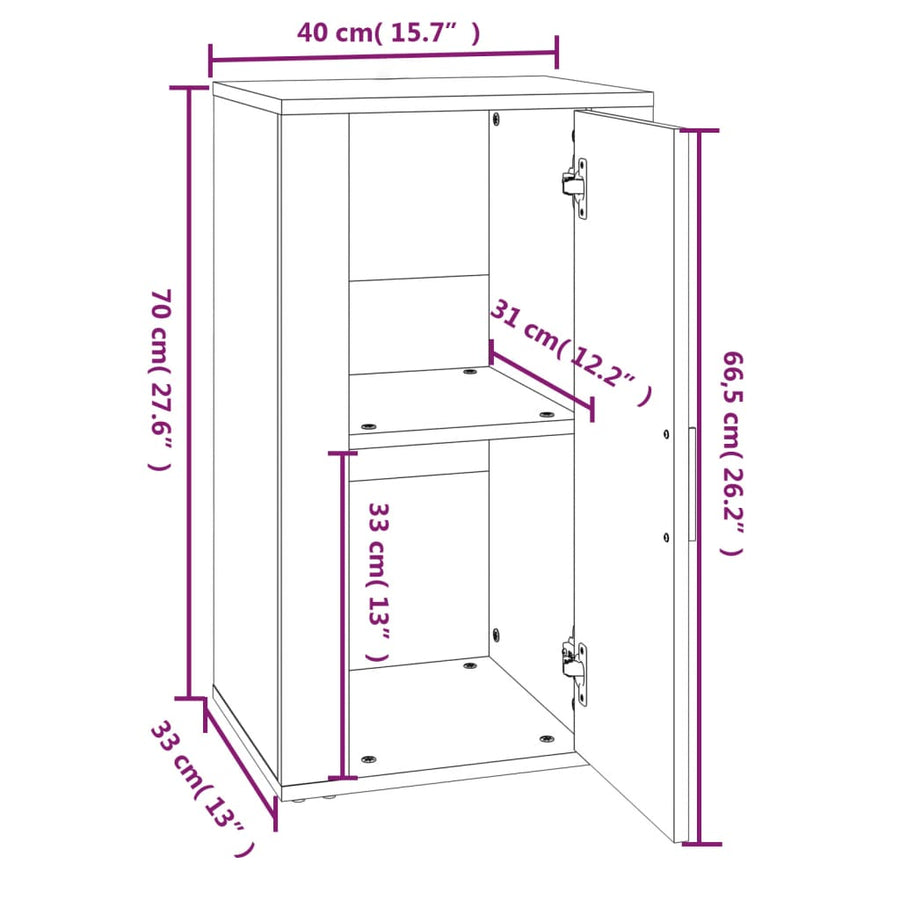 Dressoir 40X33X70 Cm Bewerkt Hout Wit