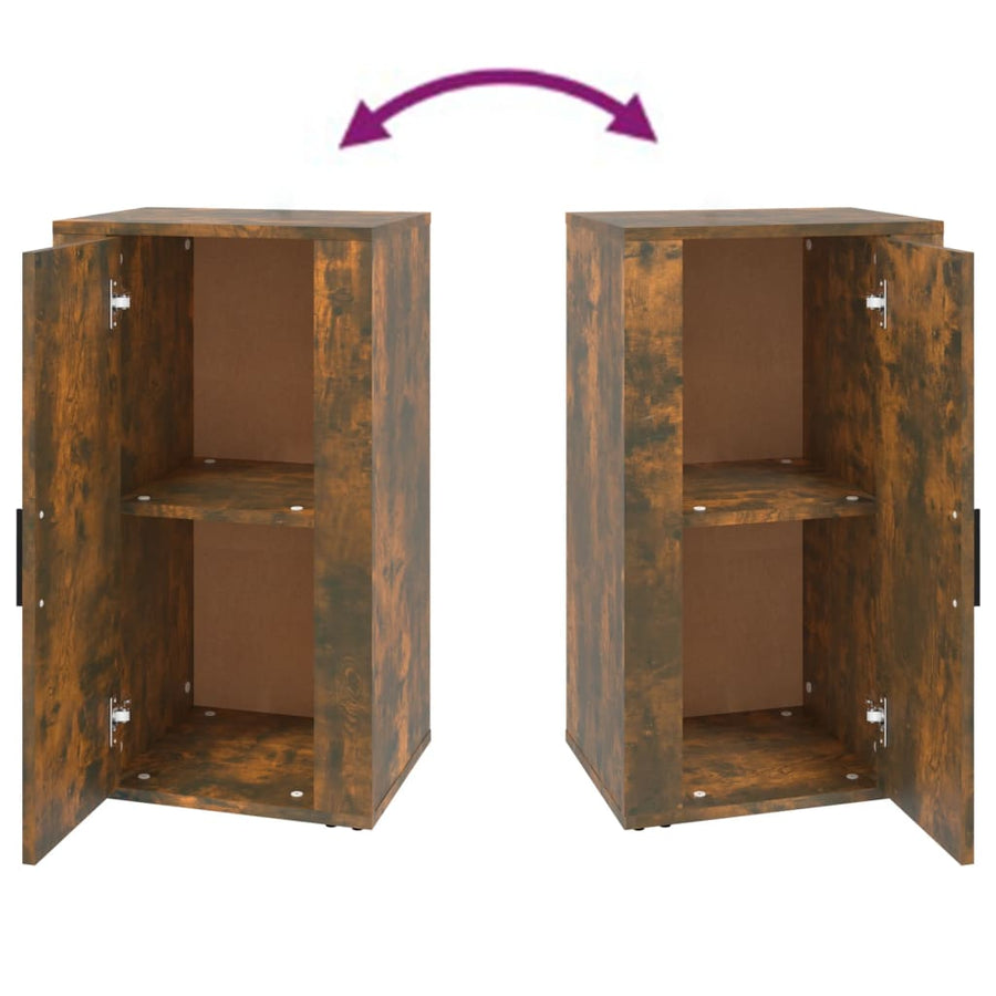 Dressoir 40X33X70 Cm Bewerkt Hout Gerookt Eikenkleurig