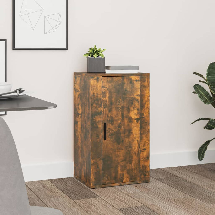 Dressoir 40X33X70 Cm Bewerkt Hout Gerookt Eikenkleurig