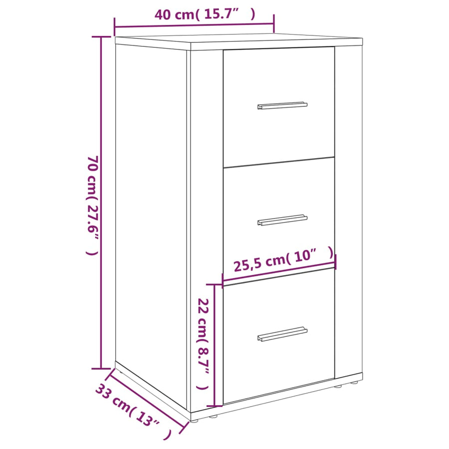 Dressoir 40X33X70 Cm Bewerkt Hout Wit