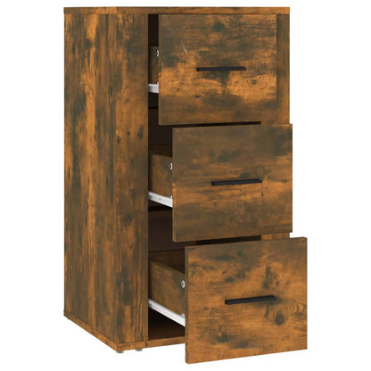 Dressoir 40X33X70 Cm Bewerkt Hout Gerookt Eikenkleurig