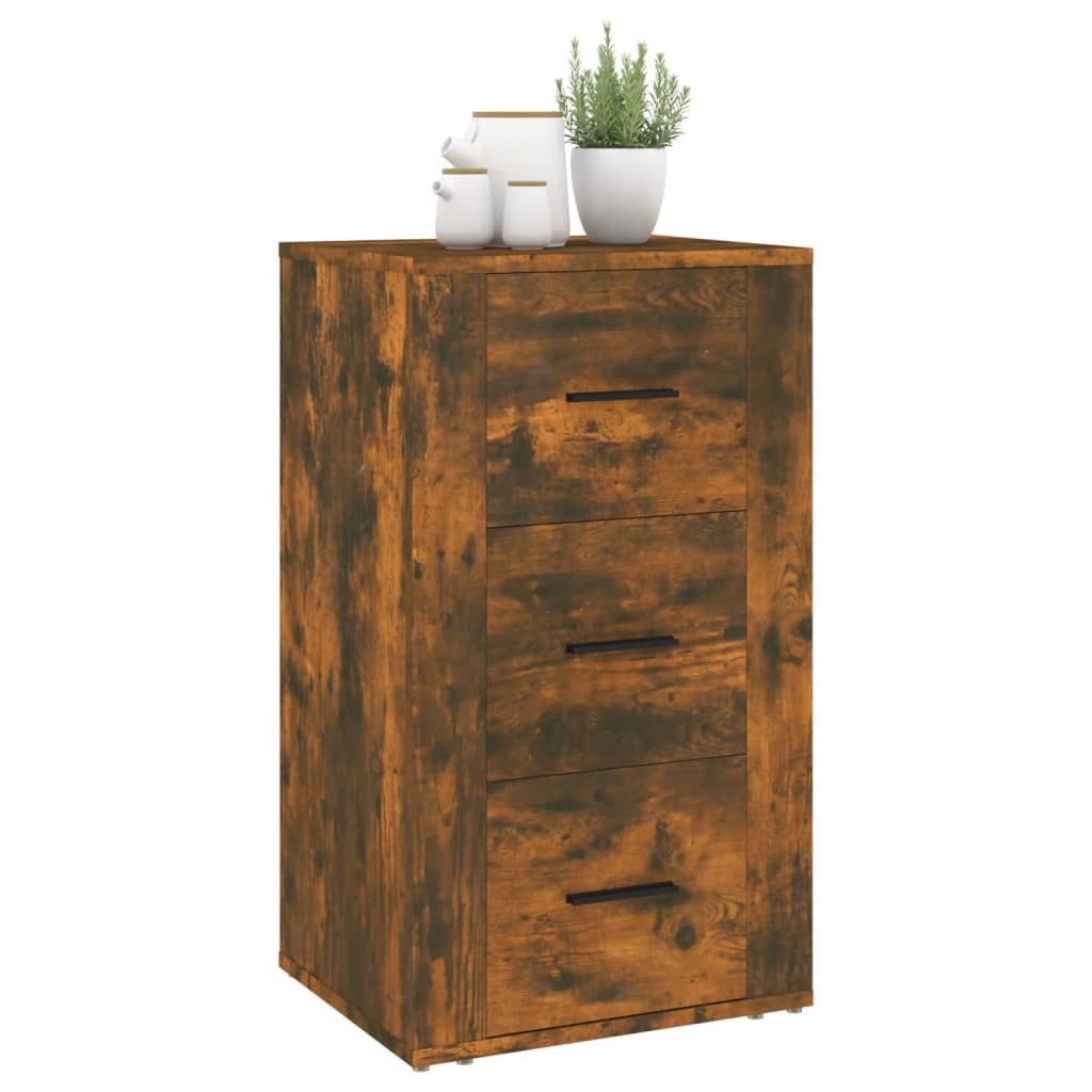 Dressoir 40X33X70 Cm Bewerkt Hout Gerookt Eikenkleurig