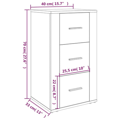 Dressoir 40X33X70 Cm Bewerkt Hout Grijs Sonoma Eikenkleurig