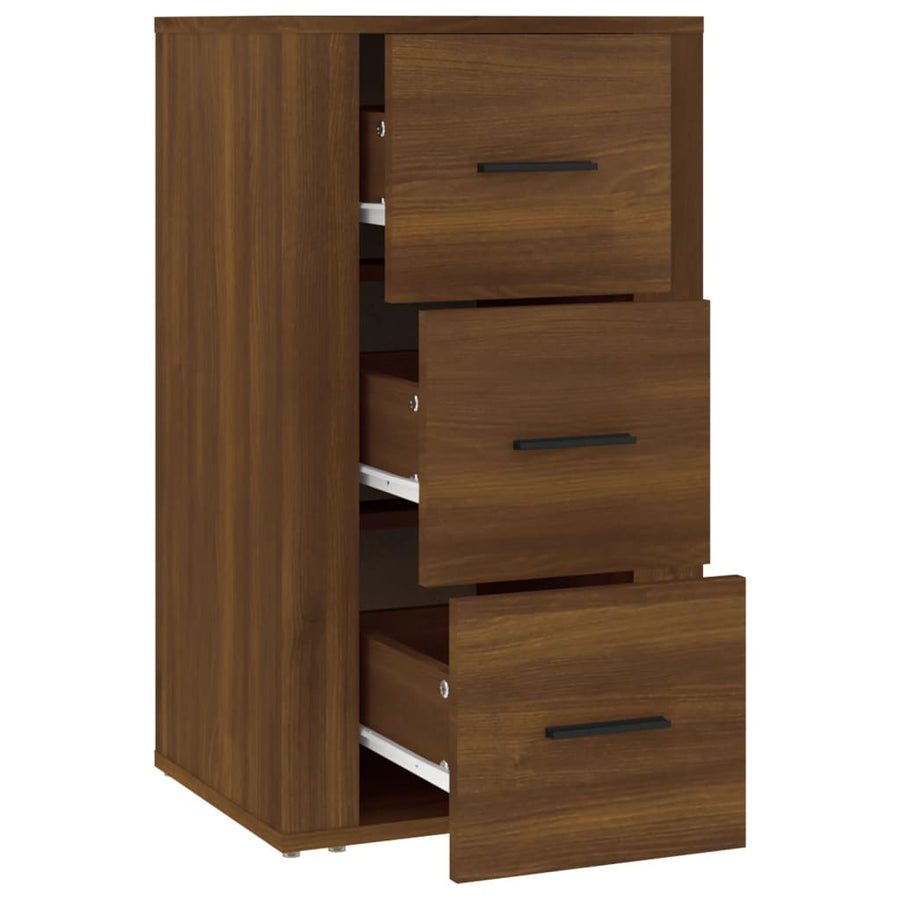 Dressoir 40X33X70 Cm Bewerkt Hout Bruin Eikenkleur