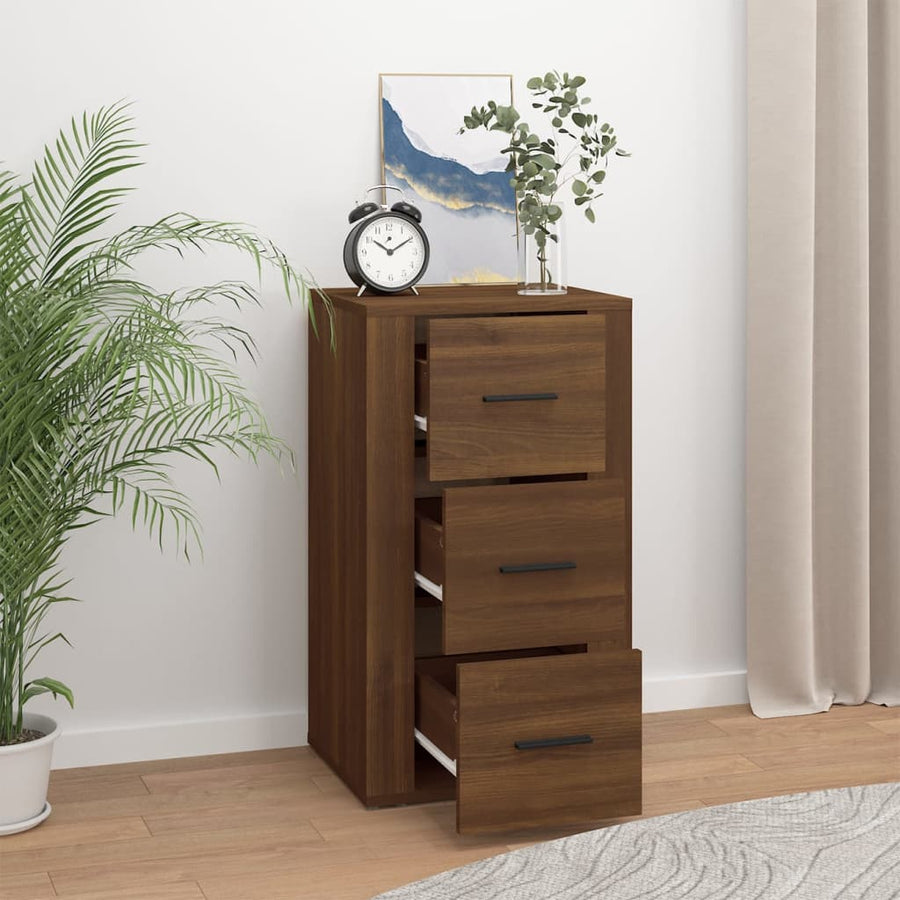 Dressoir 40X33X70 Cm Bewerkt Hout Bruin Eikenkleur