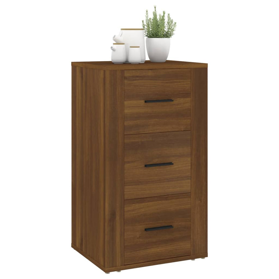 Dressoir 40X33X70 Cm Bewerkt Hout Bruin Eikenkleur