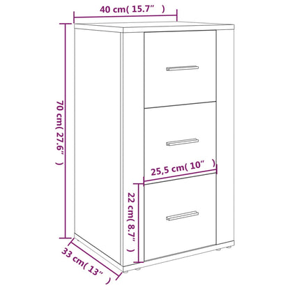 Dressoir 40X33X70 Cm Bewerkt Hout Bruin Eikenkleur