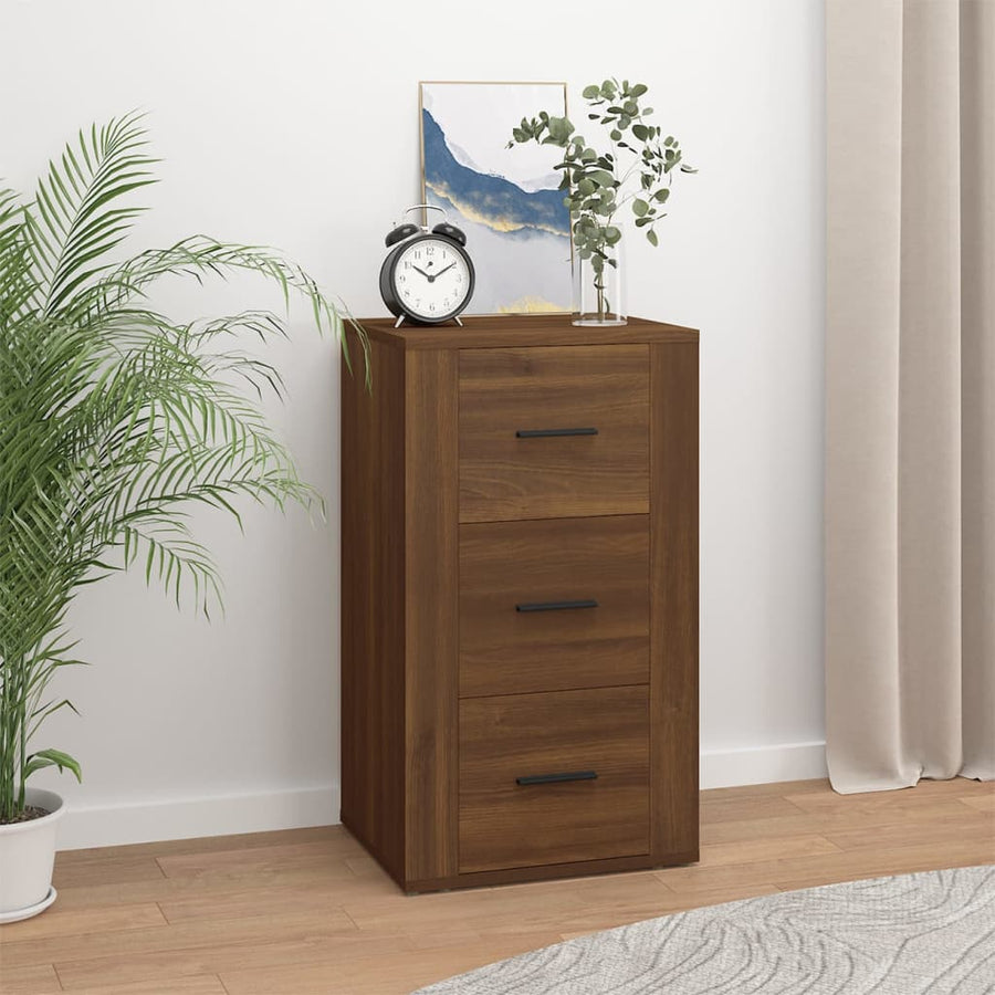 Dressoir 40X33X70 Cm Bewerkt Hout Bruin Eikenkleur