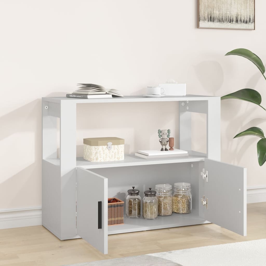 Dressoir 80X30X60 Cm Bewerkt Hout Wit