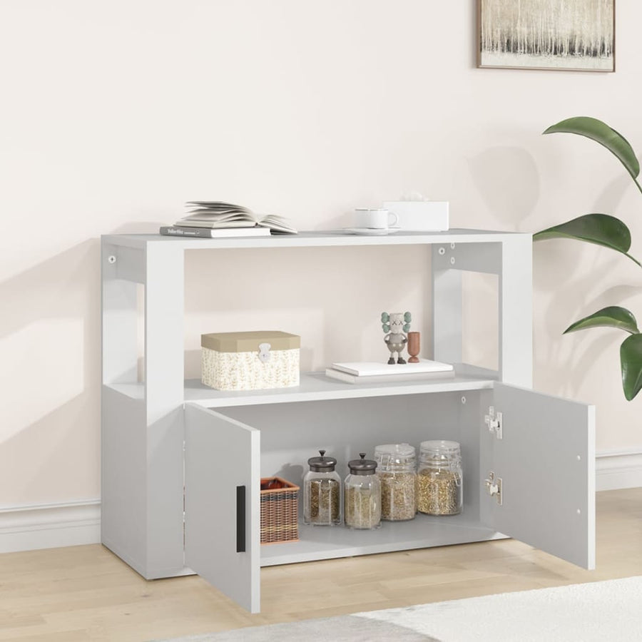 Dressoir 80X30X60 Cm Bewerkt Hout Wit