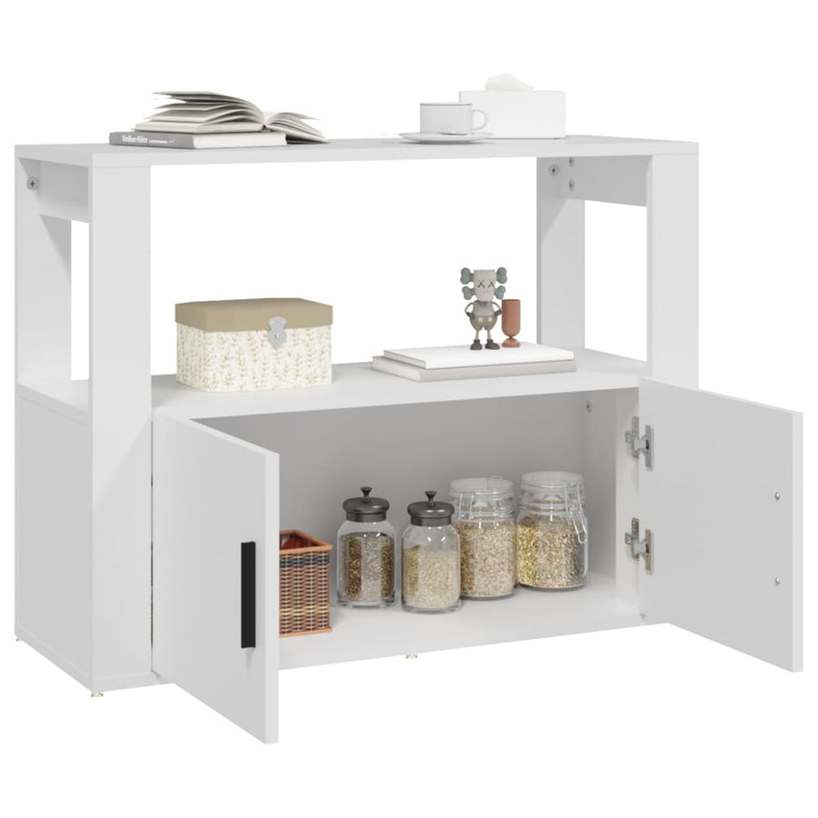 Dressoir 80X30X60 Cm Bewerkt Hout Wit