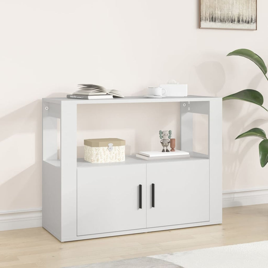 Dressoir 80X30X60 Cm Bewerkt Hout Wit